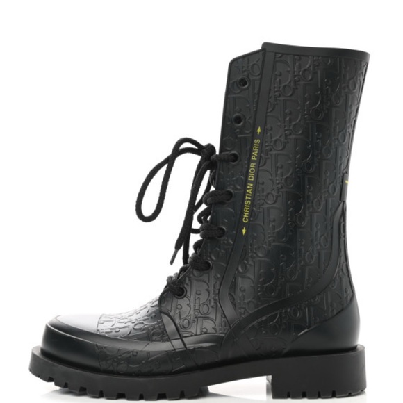 Dior Shoes - DIOR Oblique Rubber Diorcamp Boots in Black  - Women’s 38/US 8